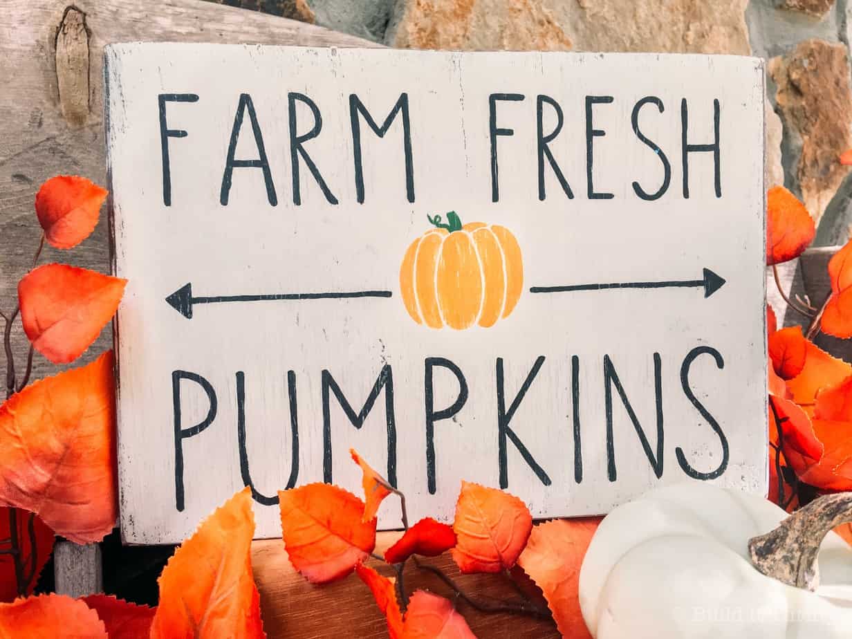 farm fresh pumpkins sign