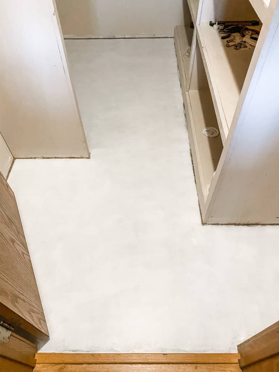 primed concrete floor