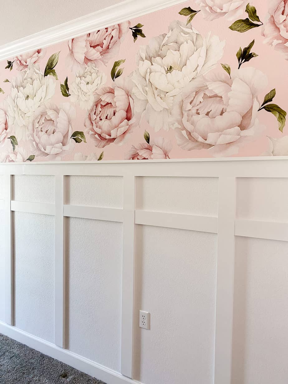 floral board & batten accent wall